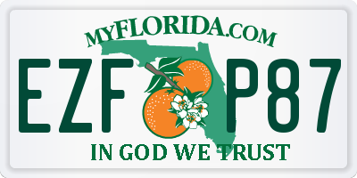 FL license plate EZFP87