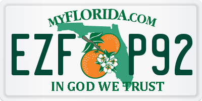 FL license plate EZFP92