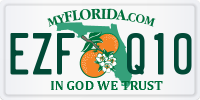 FL license plate EZFQ10