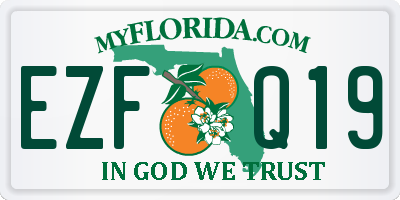 FL license plate EZFQ19