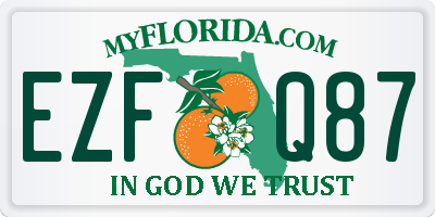 FL license plate EZFQ87