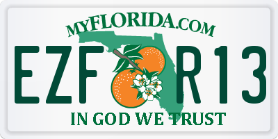 FL license plate EZFR13
