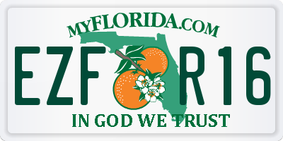 FL license plate EZFR16