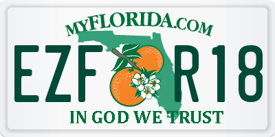 FL license plate EZFR18