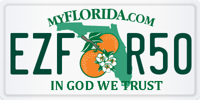 FL license plate EZFR50