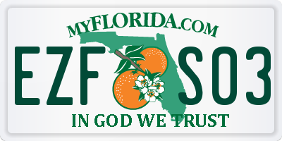 FL license plate EZFS03