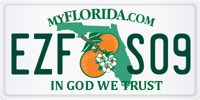 FL license plate EZFS09