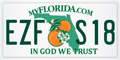 FL license plate EZFS18