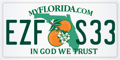 FL license plate EZFS33