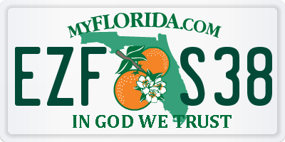 FL license plate EZFS38
