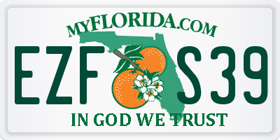 FL license plate EZFS39