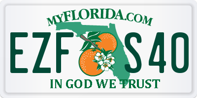 FL license plate EZFS40