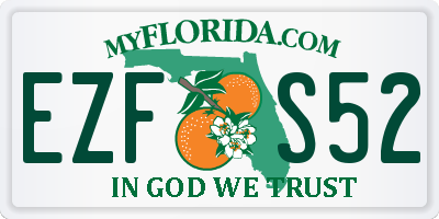 FL license plate EZFS52