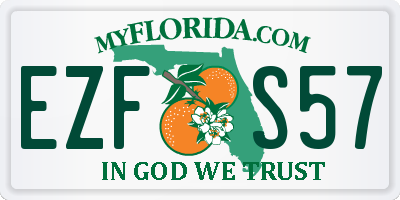 FL license plate EZFS57
