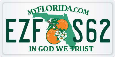 FL license plate EZFS62