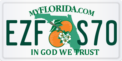 FL license plate EZFS70