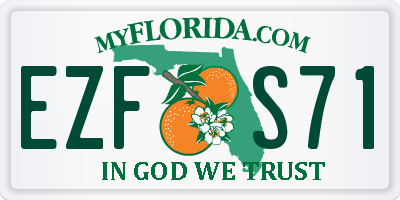 FL license plate EZFS71