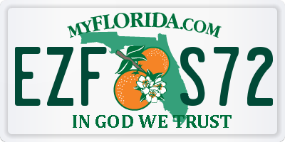 FL license plate EZFS72