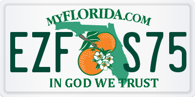 FL license plate EZFS75