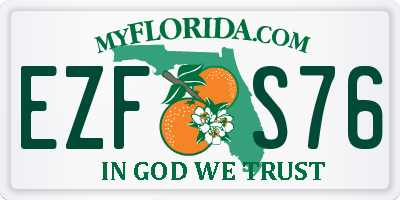 FL license plate EZFS76