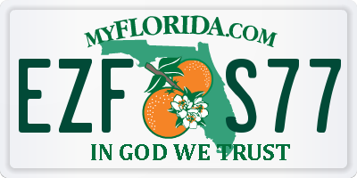 FL license plate EZFS77