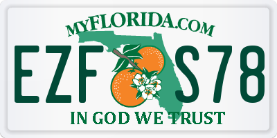 FL license plate EZFS78