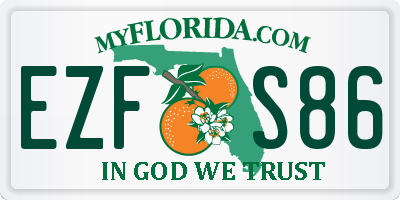 FL license plate EZFS86