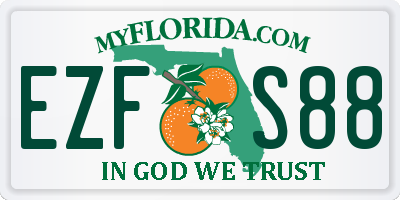 FL license plate EZFS88