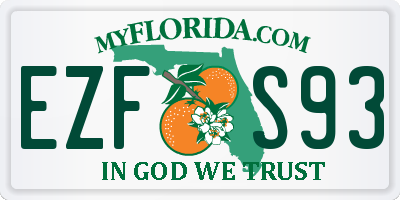 FL license plate EZFS93