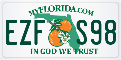 FL license plate EZFS98