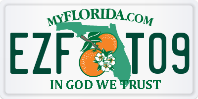 FL license plate EZFT09