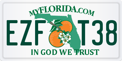 FL license plate EZFT38