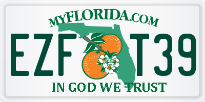 FL license plate EZFT39