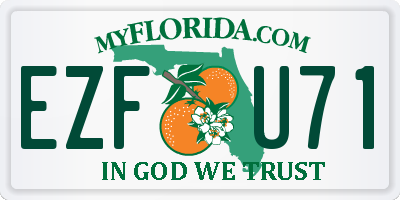 FL license plate EZFU71