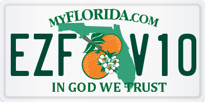 FL license plate EZFV10
