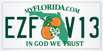 FL license plate EZFV13
