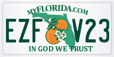 FL license plate EZFV23