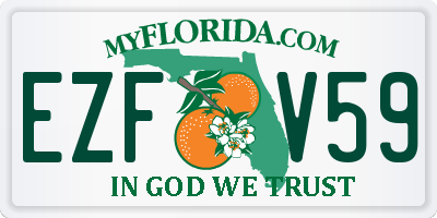 FL license plate EZFV59