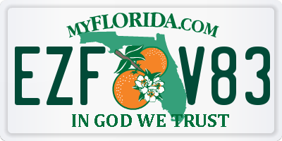 FL license plate EZFV83