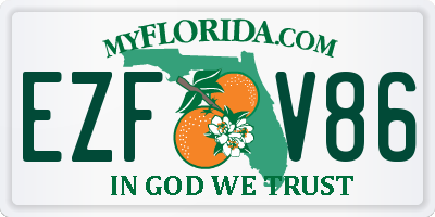 FL license plate EZFV86