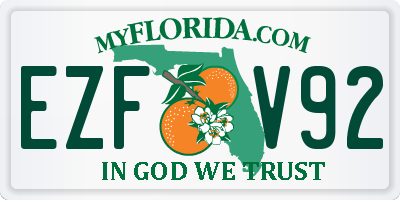 FL license plate EZFV92