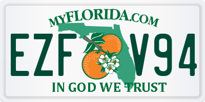 FL license plate EZFV94