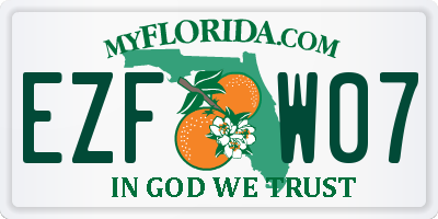 FL license plate EZFW07