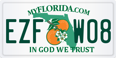 FL license plate EZFW08