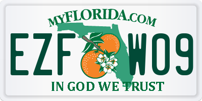 FL license plate EZFW09