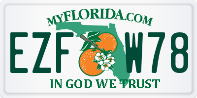 FL license plate EZFW78