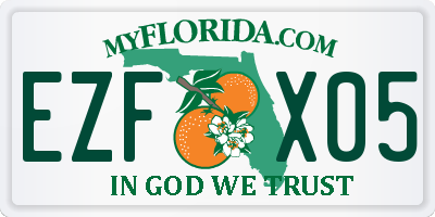 FL license plate EZFX05