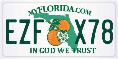 FL license plate EZFX78
