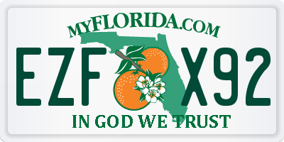 FL license plate EZFX92