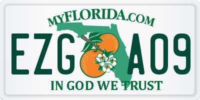 FL license plate EZGA09